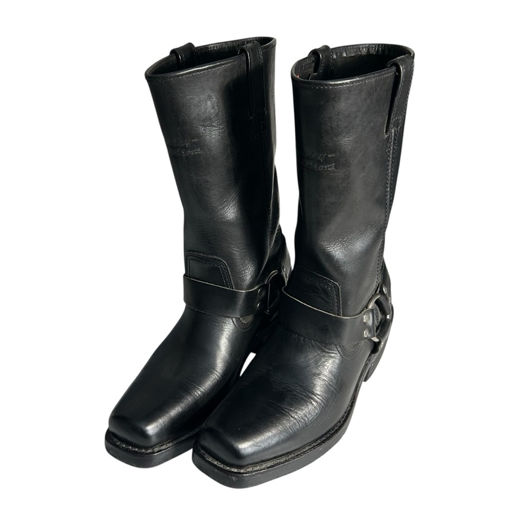 Harley-Davidson Black Leather Combat Boots - Picture 3 of 15